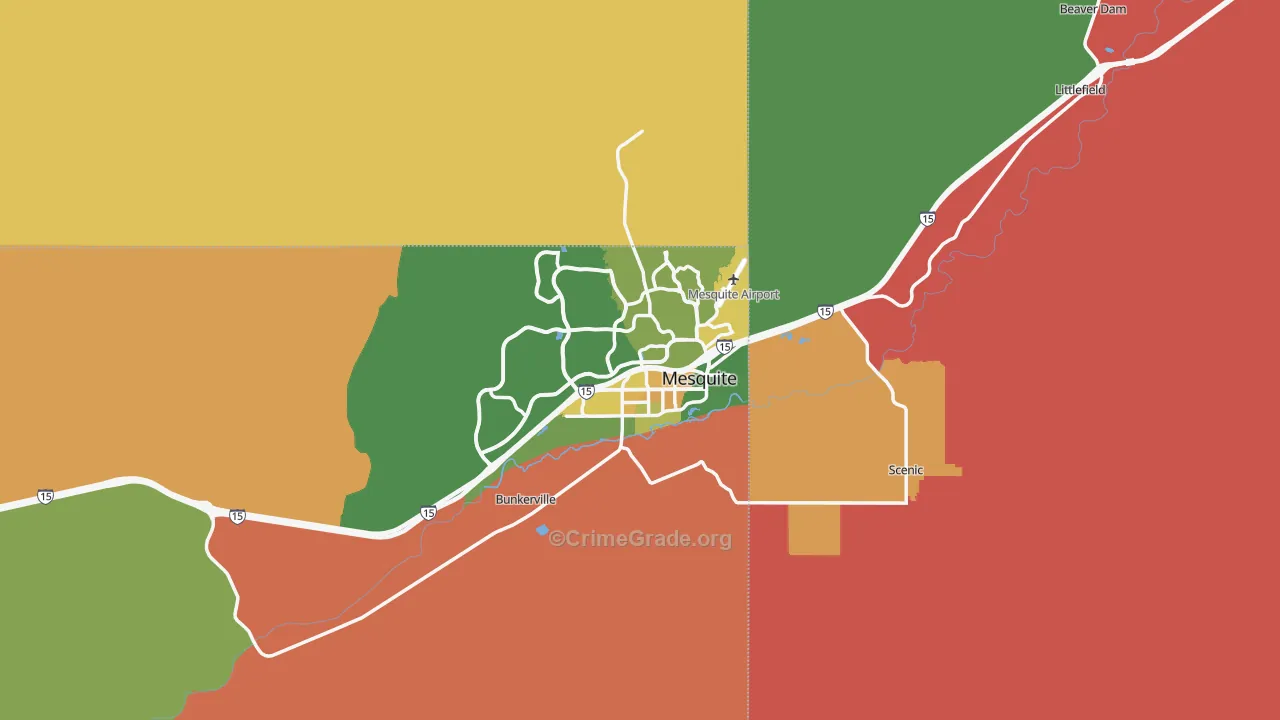 Mesquite, NV Map of Theft Rates