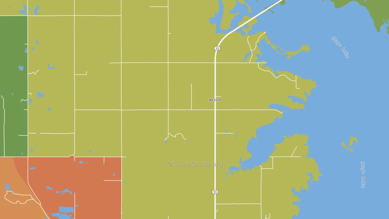 Messer, OK Map of Theft Rates