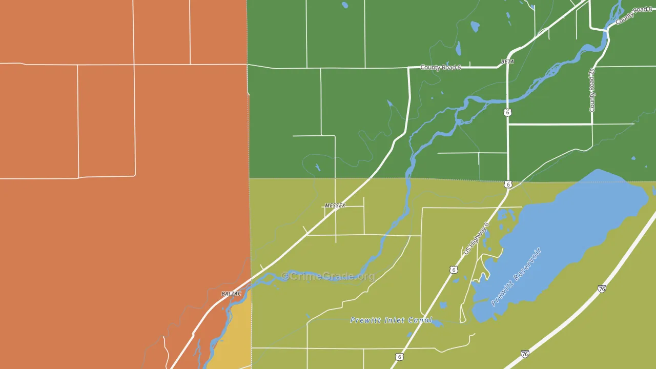 Messex, CO Map of Theft Rates