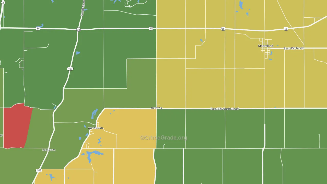 Messick, IN Map of Theft Rates