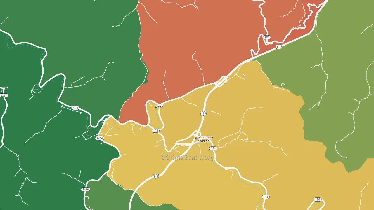 Meta, KY Map of Theft Rates