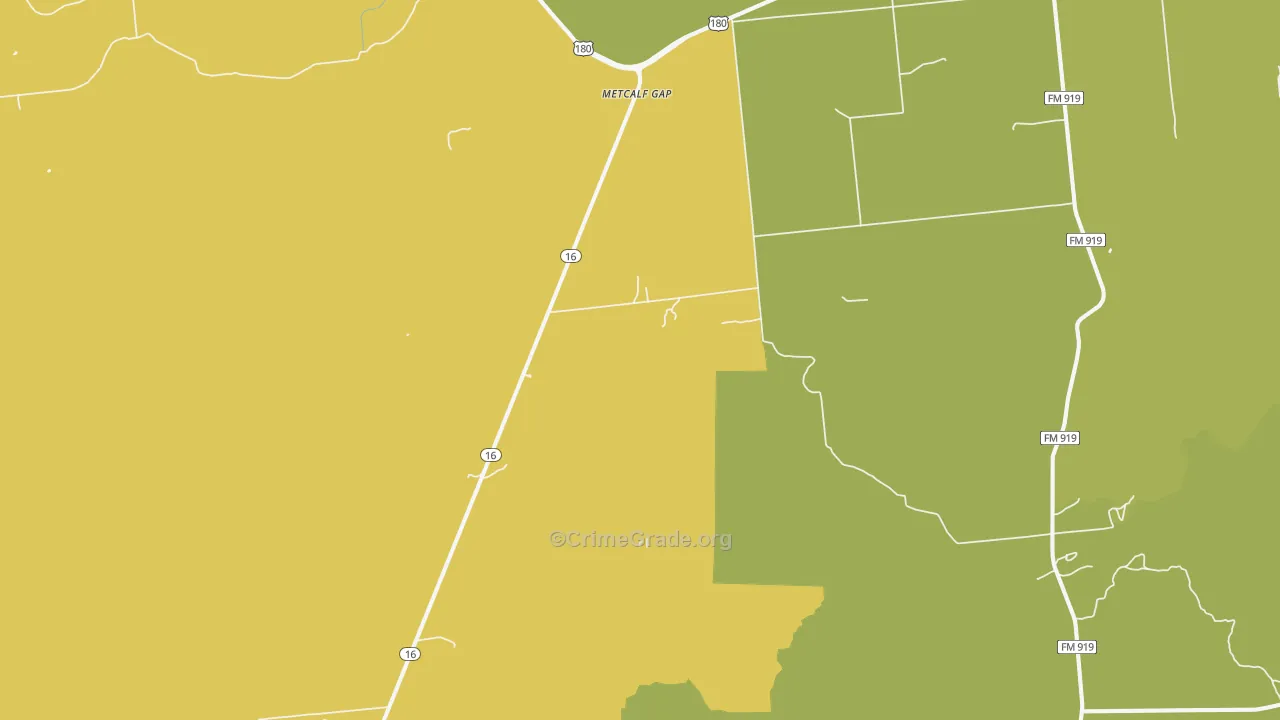 Metcalf Gap, TX Map of Theft Rates