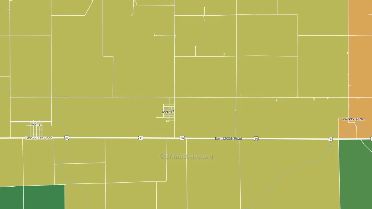 Metcalf, IL Map of Theft Rates