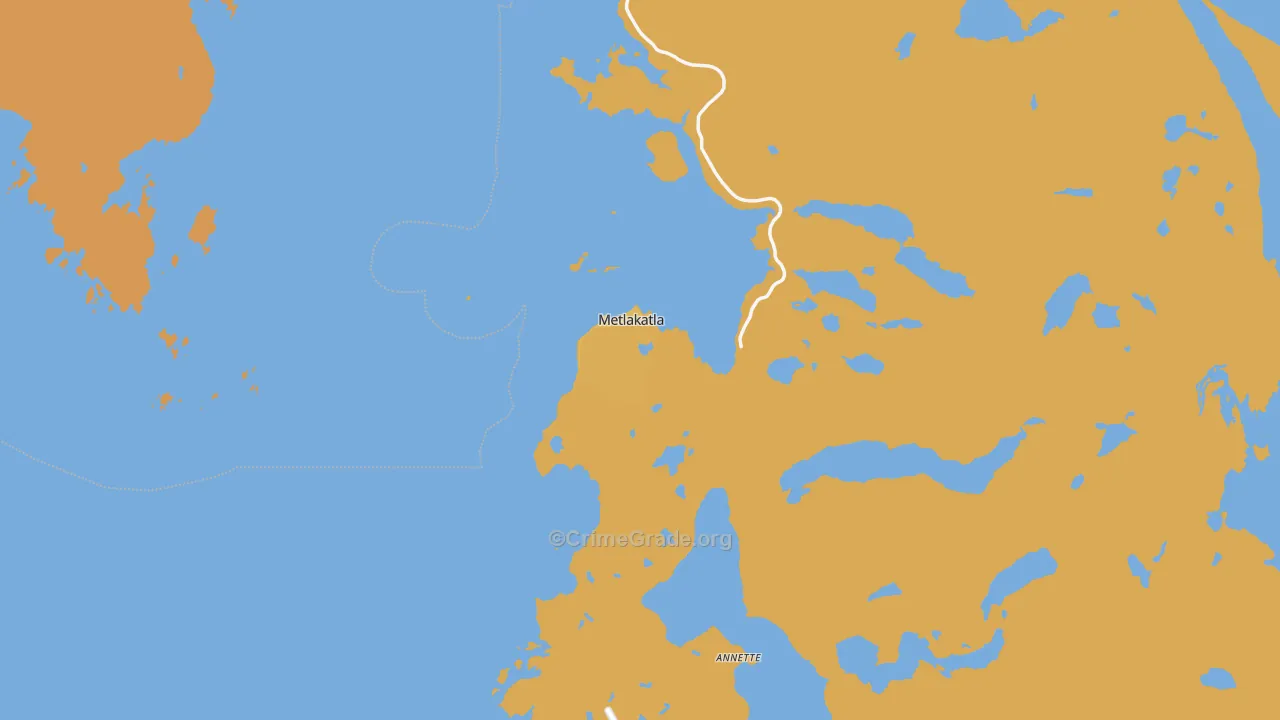 Metlakatla, AK Map of Theft Rates