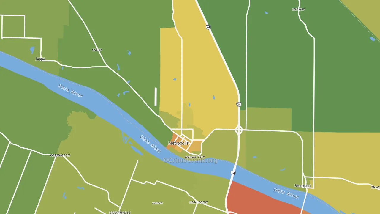 Metropolis, IL Map of Theft Rates