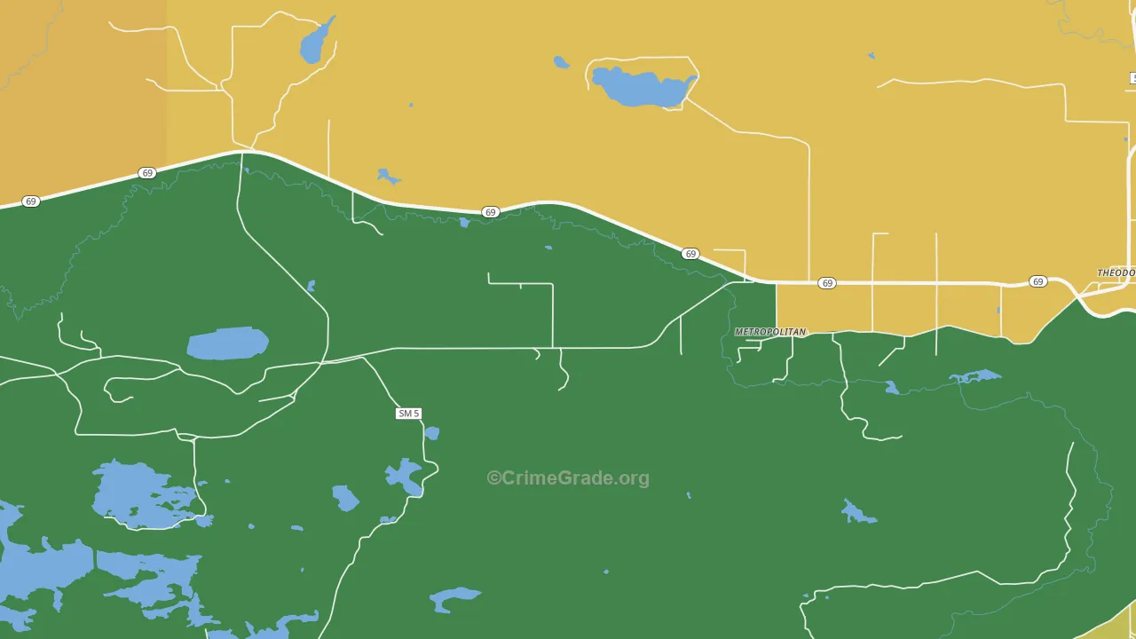 Metropolitan, MI Map of Theft Rates