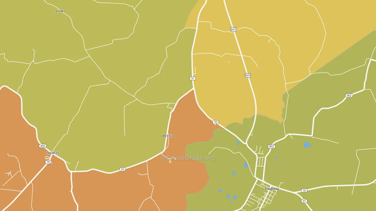 Mexico, KY Map of Theft Rates