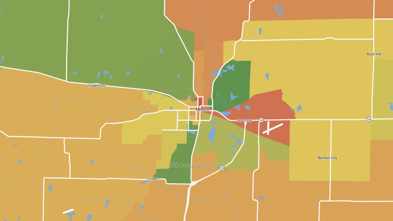 Mexico, MO Map of Theft Rates