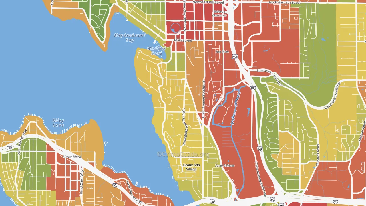 Meydenbauer, Bellevue, WA Map of Theft Rates