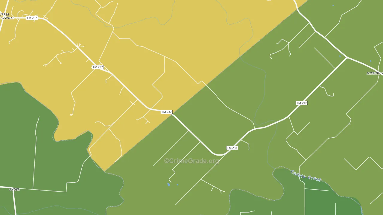 Meyersville, TX Map of Theft Rates