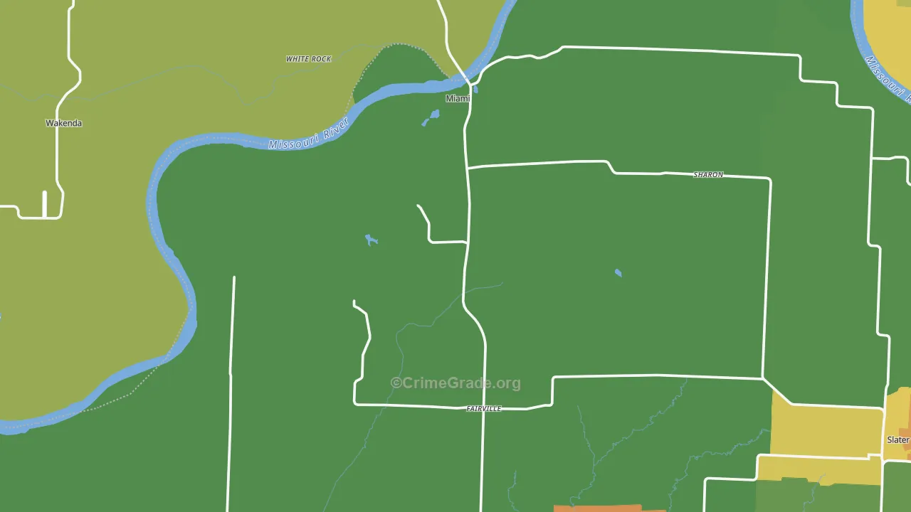 Miami, MO Map of Theft Rates
