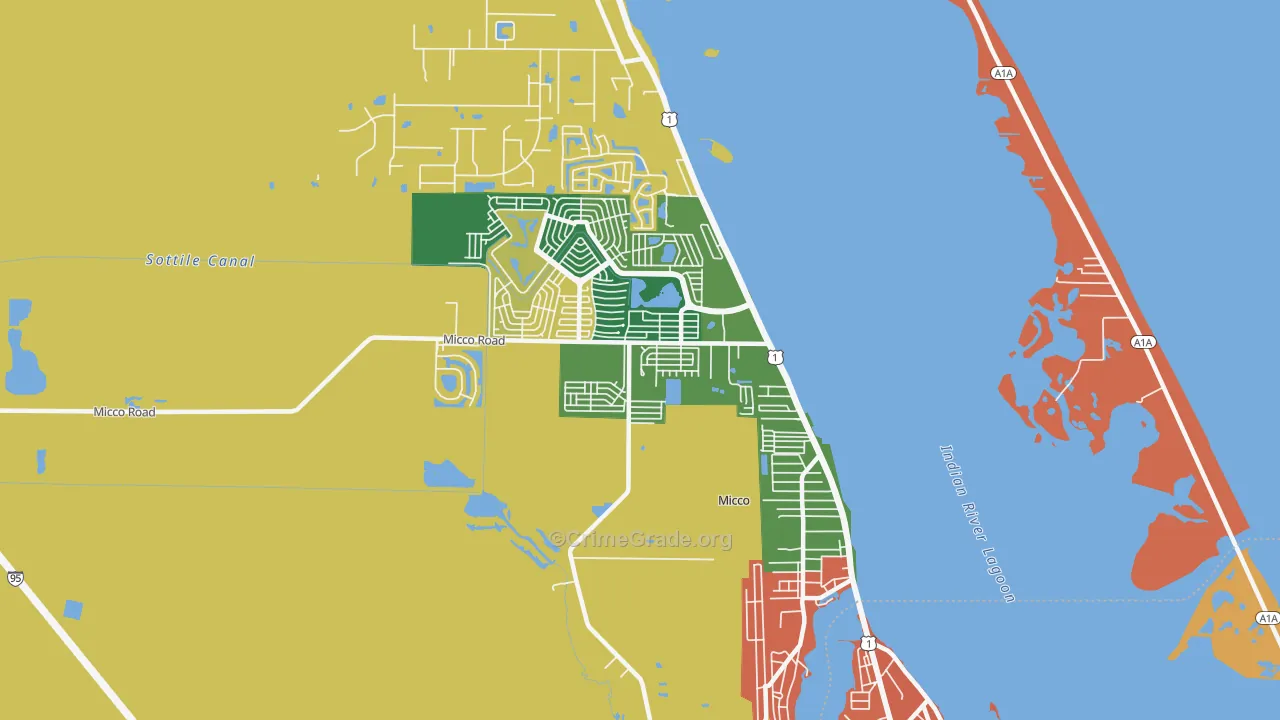 Micco, FL Map of Theft Rates