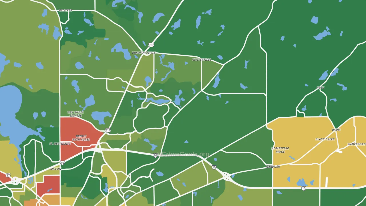 Miccosukee Cpo, FL Map of Theft Rates