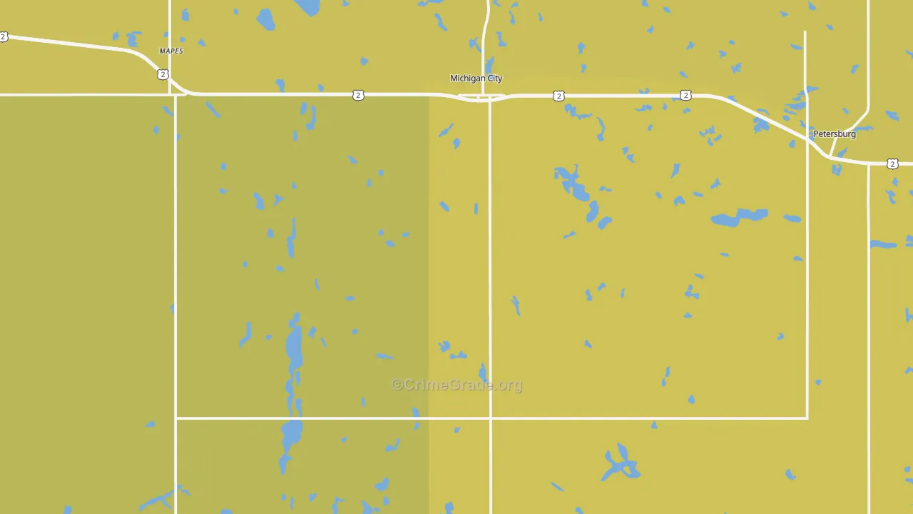 Michigan, ND Map of Theft Rates