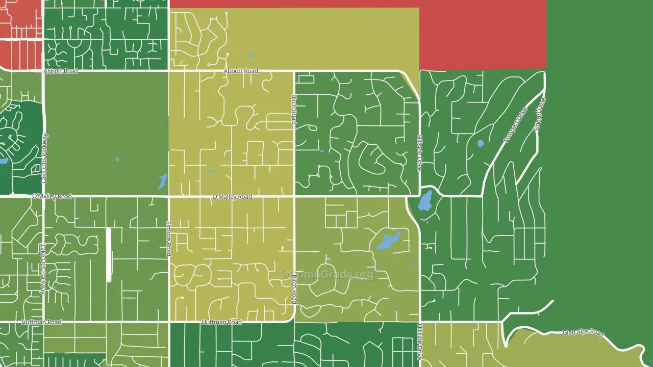 Mid-Hillside, Anchorage, AK Map of Theft Rates