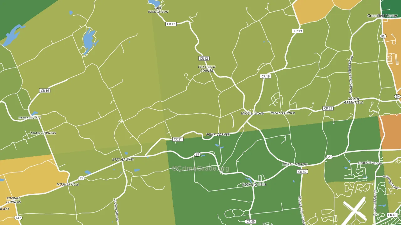 Middle Grove, NY Map of Theft Rates