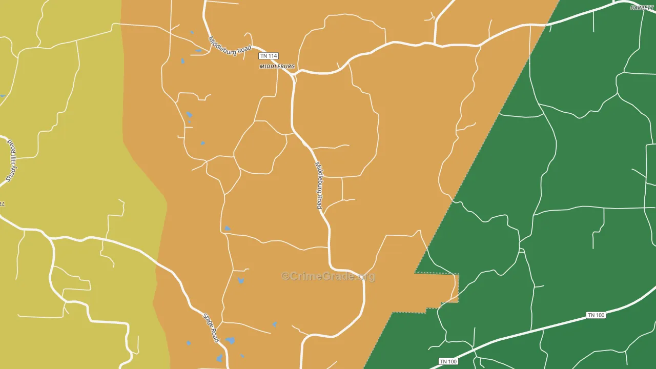 Middleburg, TN Map of Theft Rates