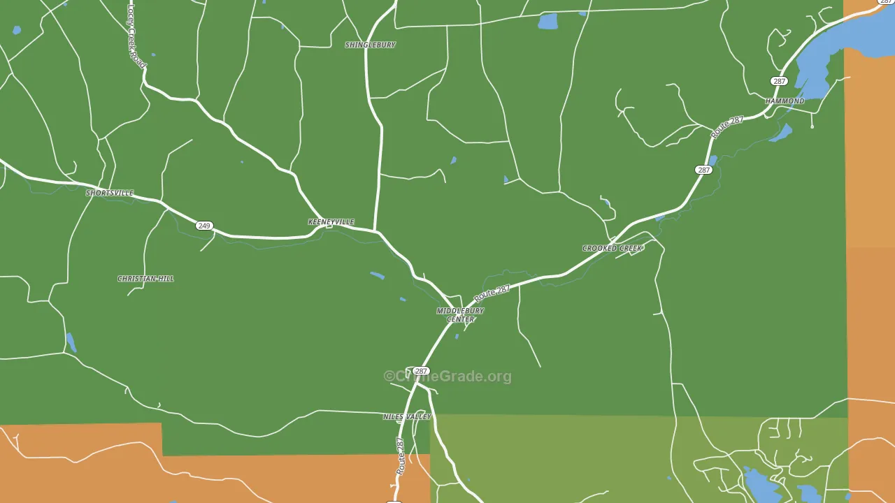 Middlebury Center, PA Map of Theft Rates
