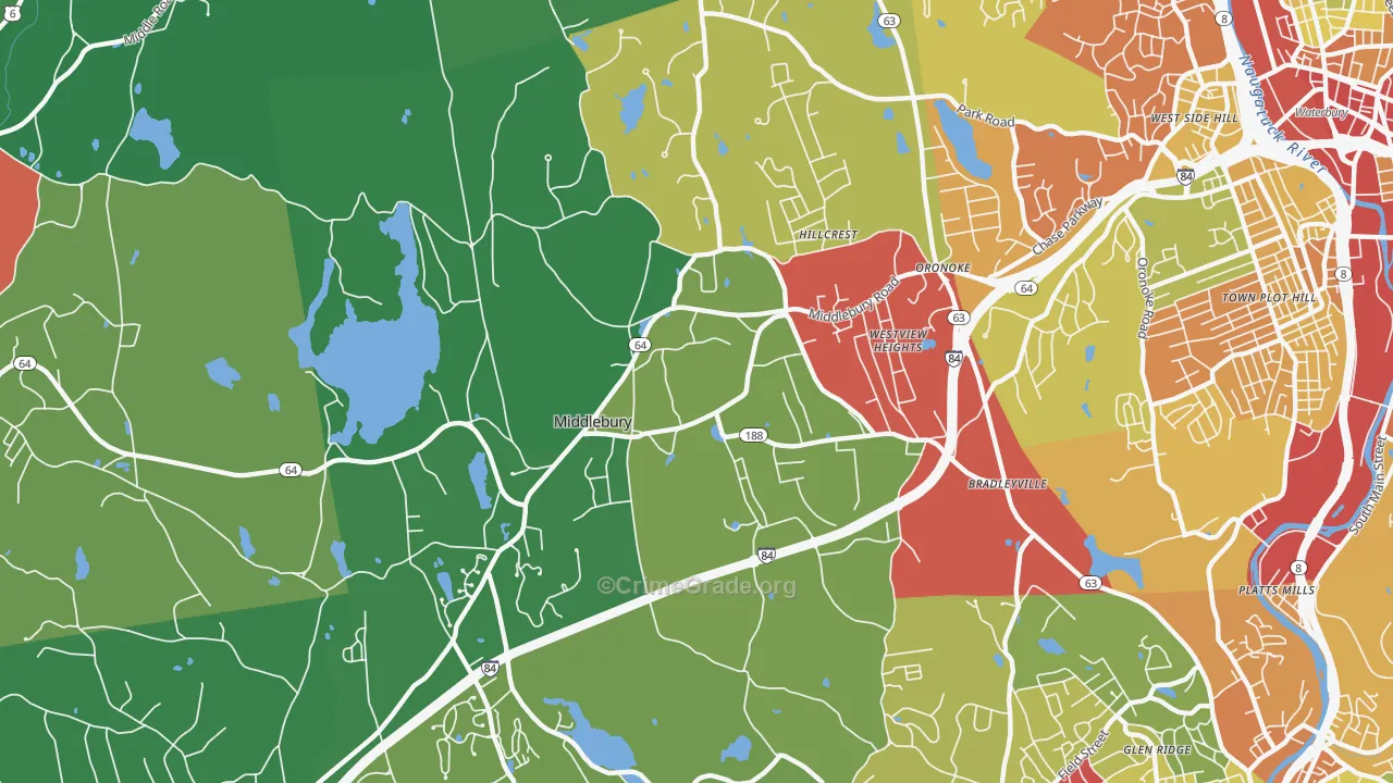 Middlebury, CT Map of Theft Rates