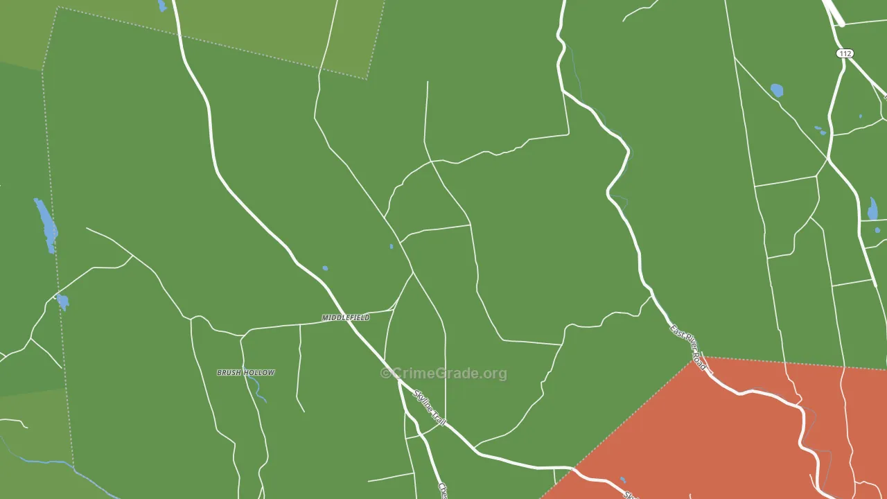 Middlefield, MA Map of Theft Rates