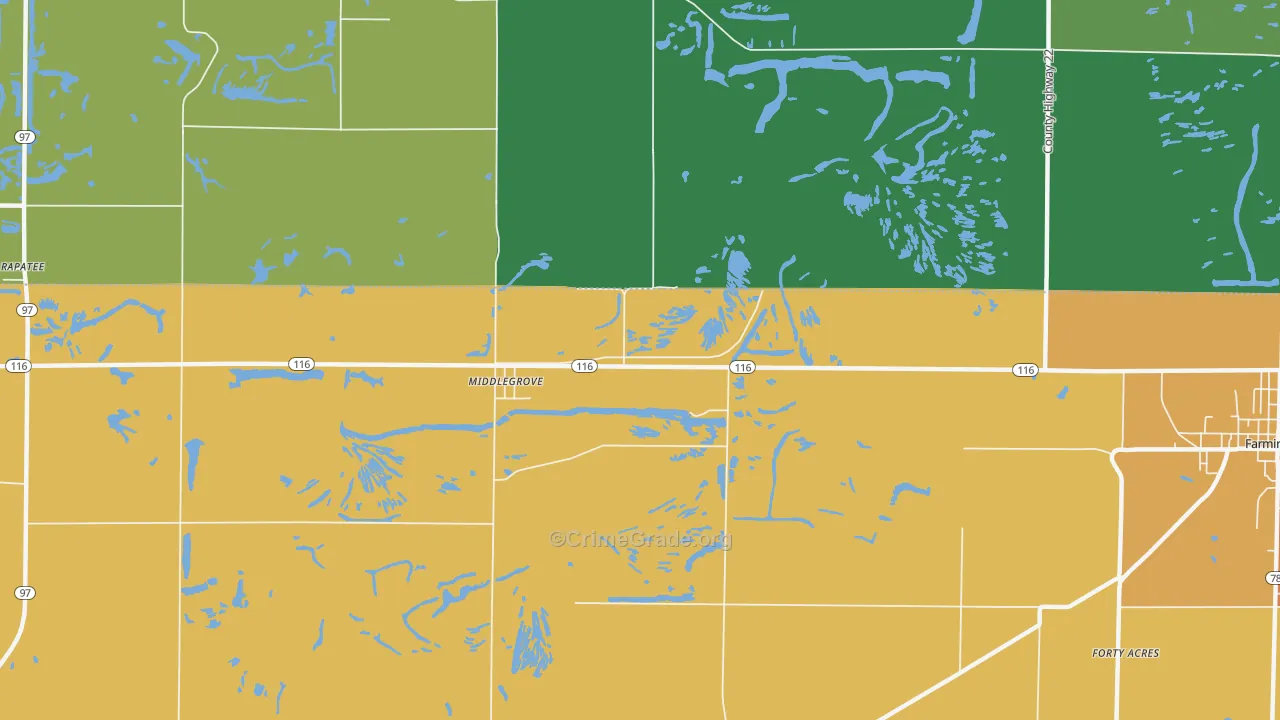 Middlegrove, IL Map of Theft Rates