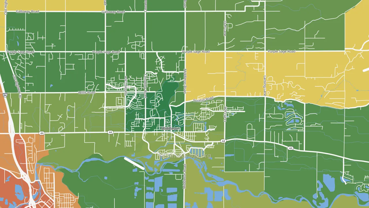 Middleton, ID Map of Theft Rates
