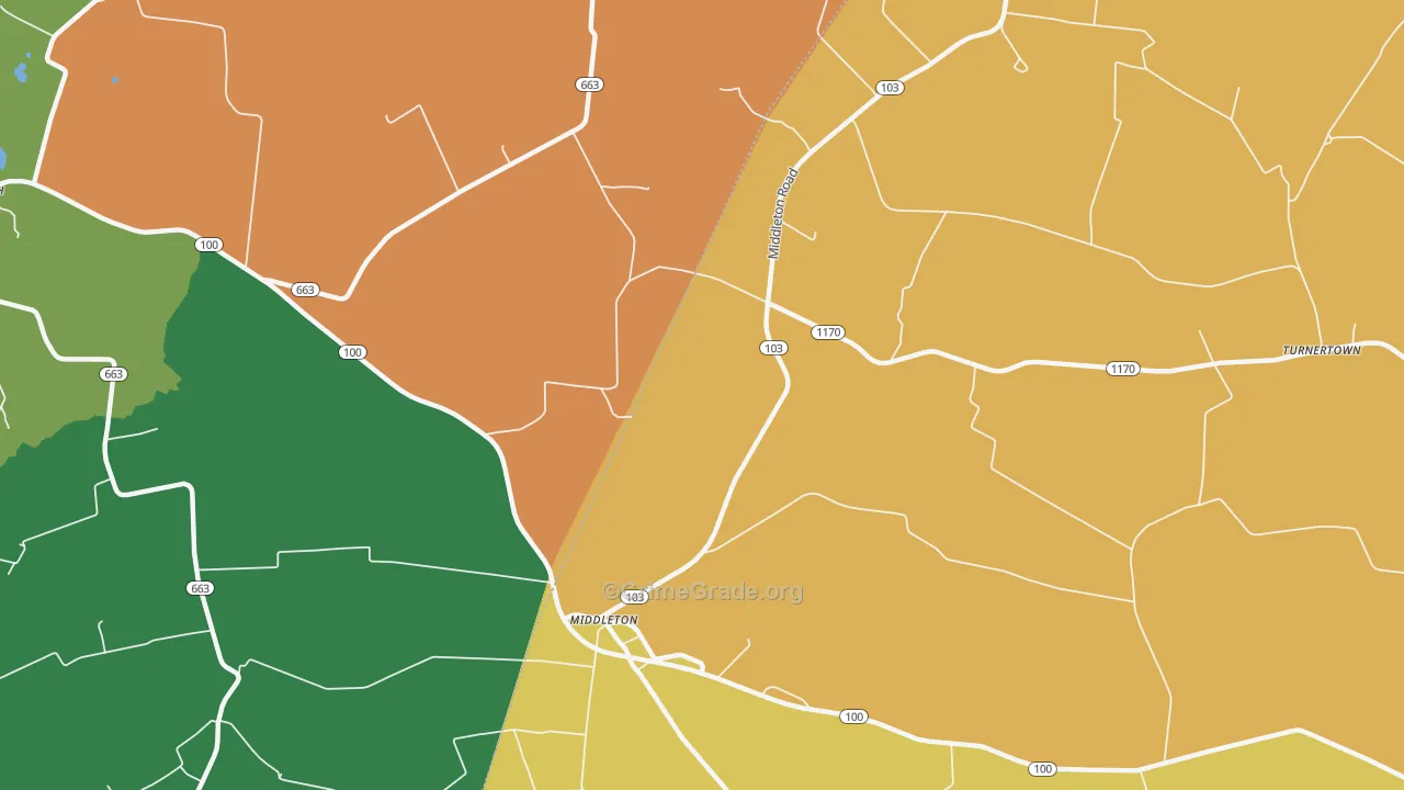 Middleton, KY Map of Theft Rates