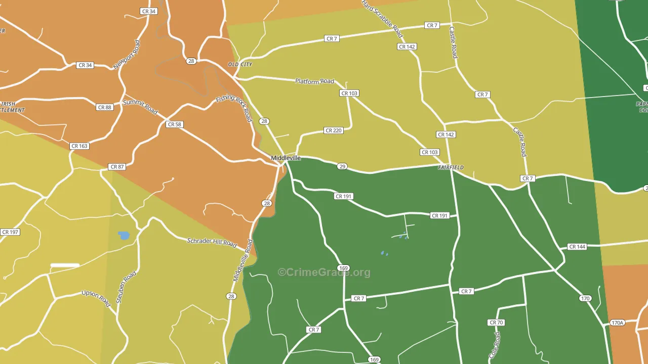 Middleville, NY Map of Theft Rates