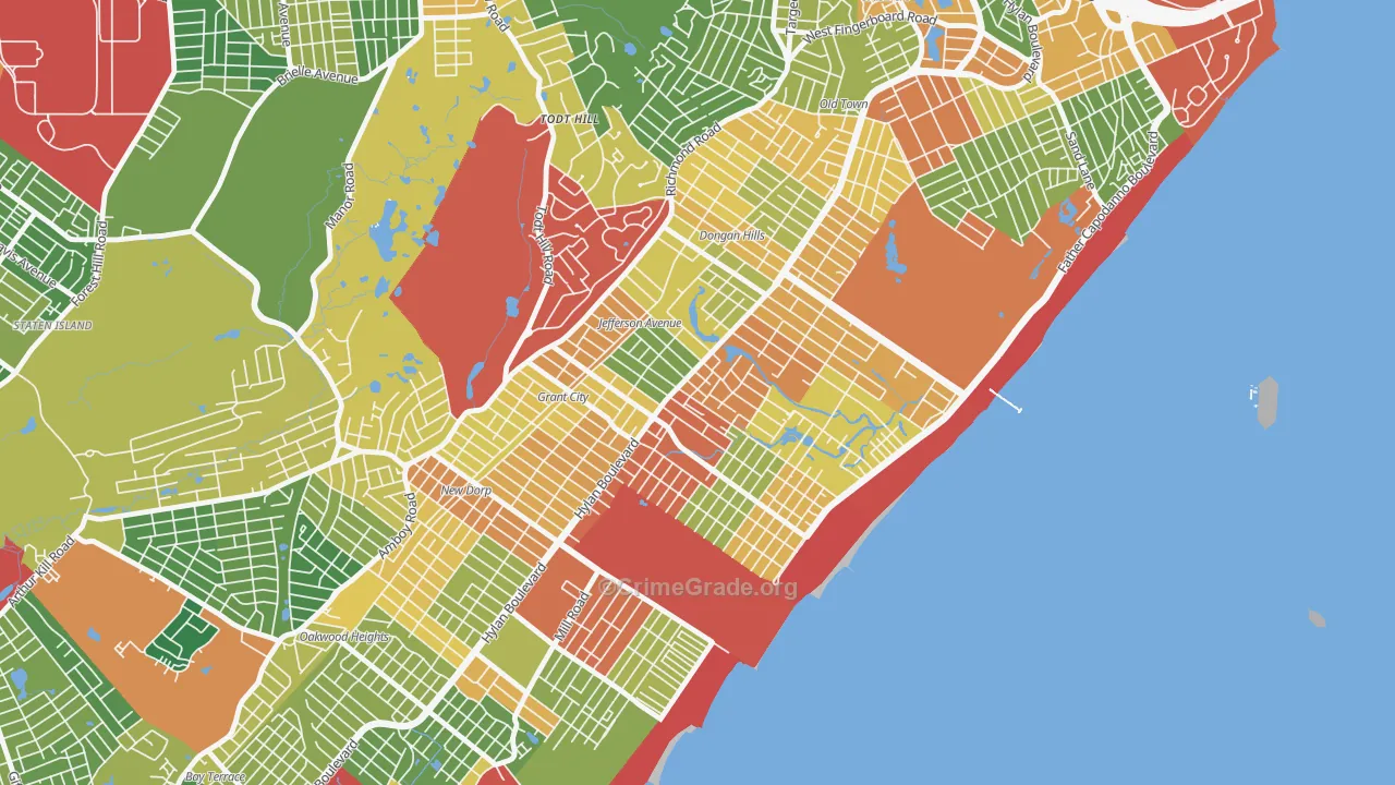 Midland Beach, Staten Island, NY Map of Theft Rates