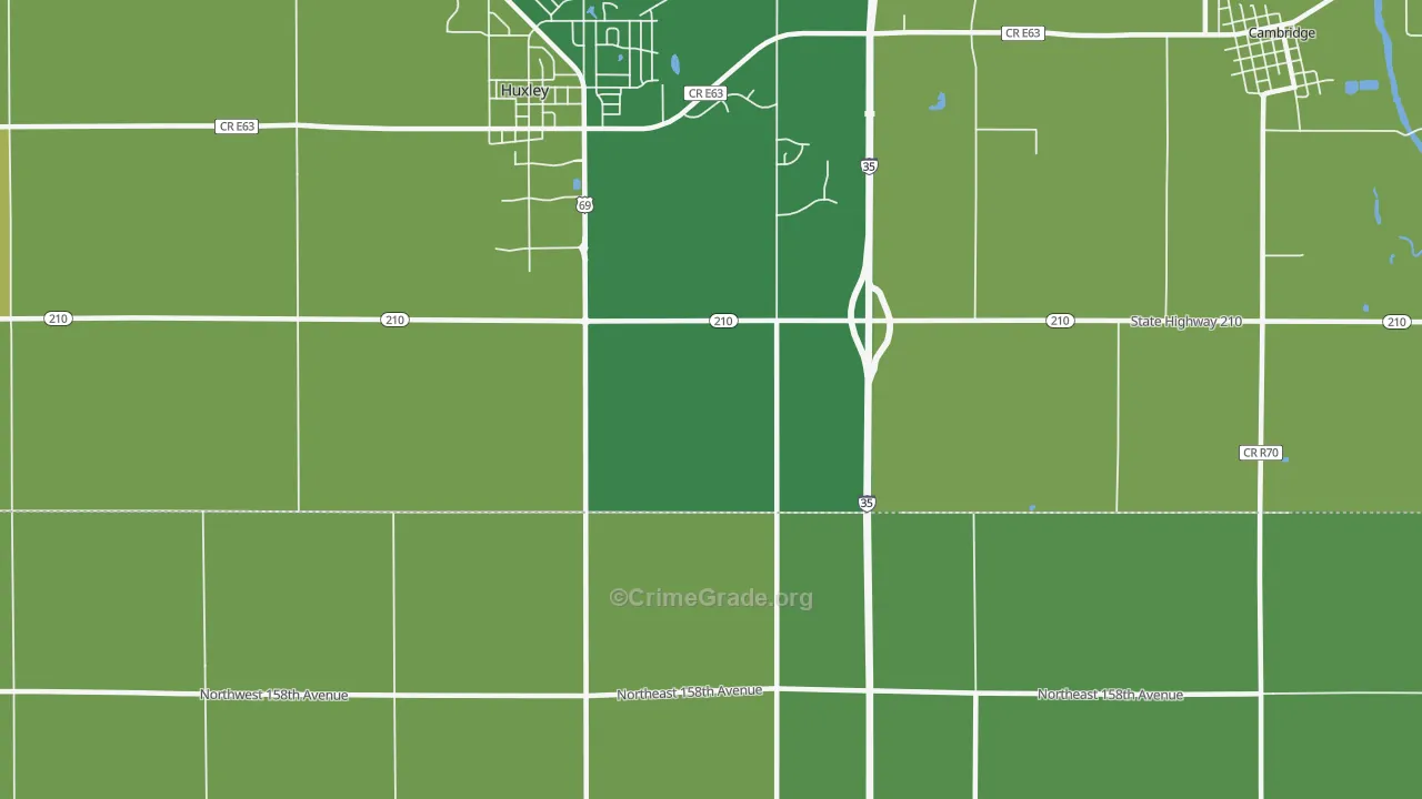 Midvale, IA Map of Theft Rates