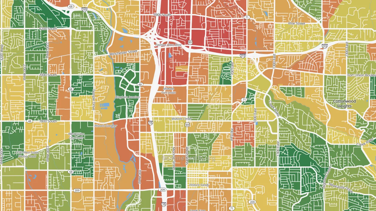 Midvale, UT Map of Theft Rates