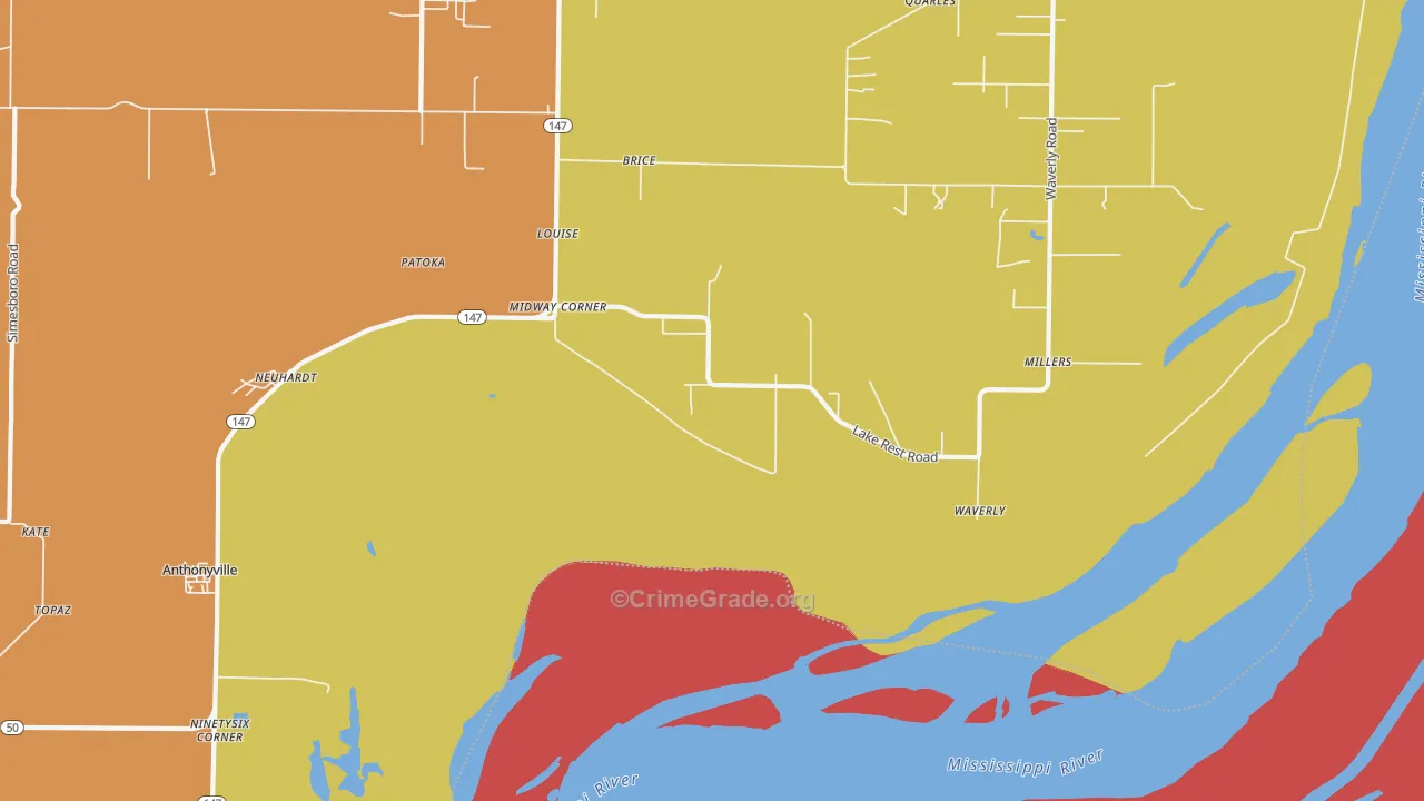 Midway Corner, AR Map of Theft Rates