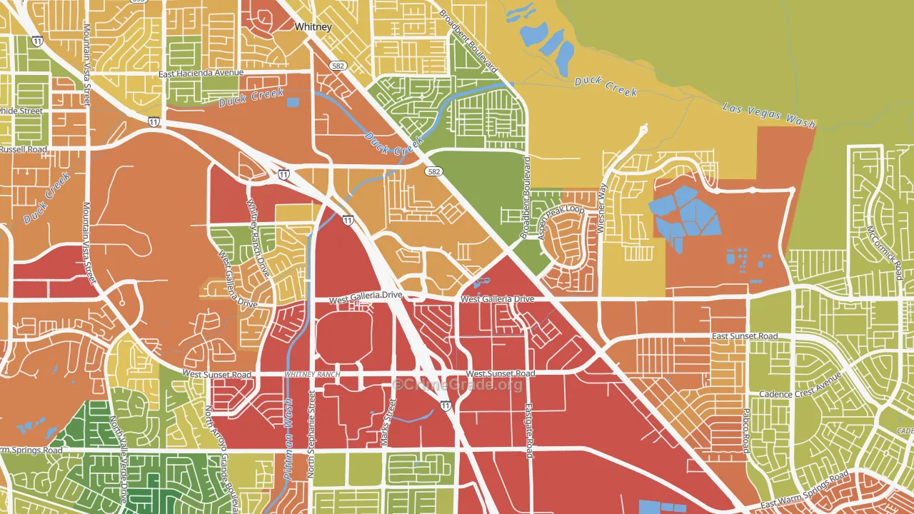 Midway, Henderson, NV Map of Theft Rates