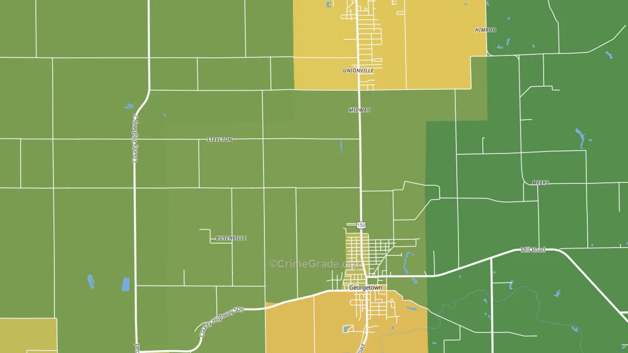 Midway, IL Map of Theft Rates