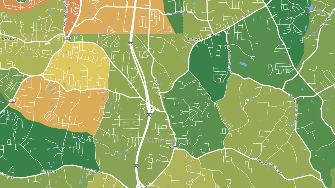 Midway, NC Map of Theft Rates
