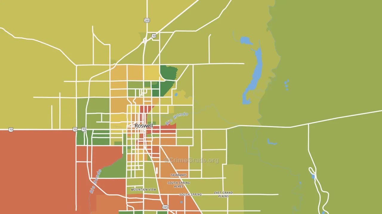 Midway, NM Map of Theft Rates