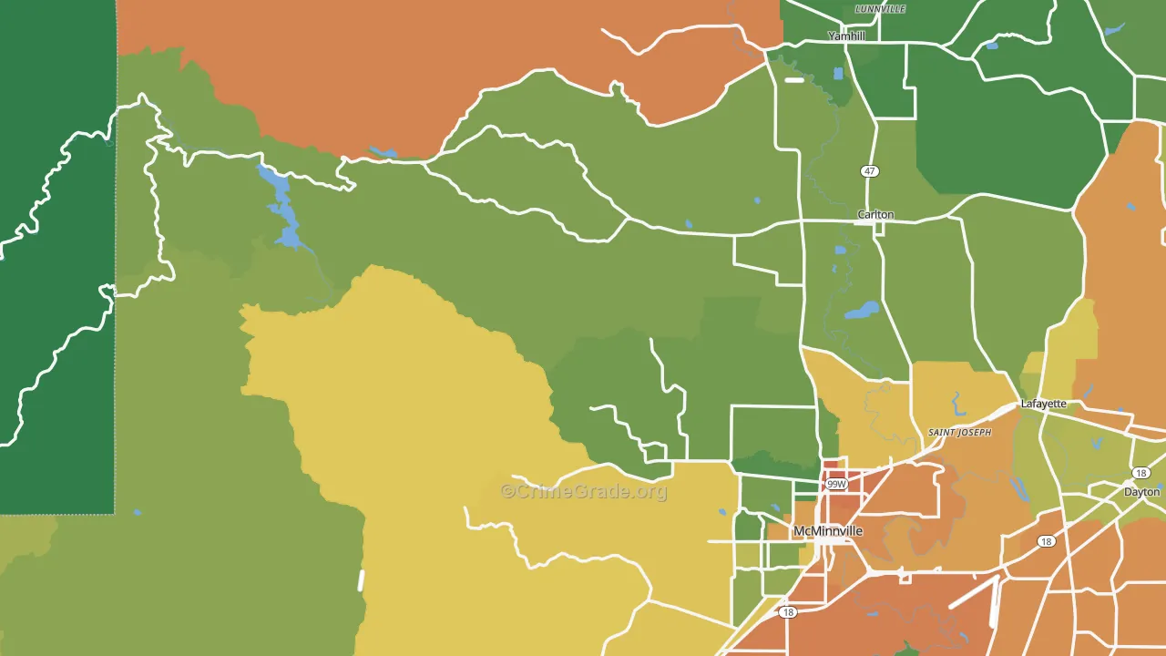 Midway, OR Map of Theft Rates