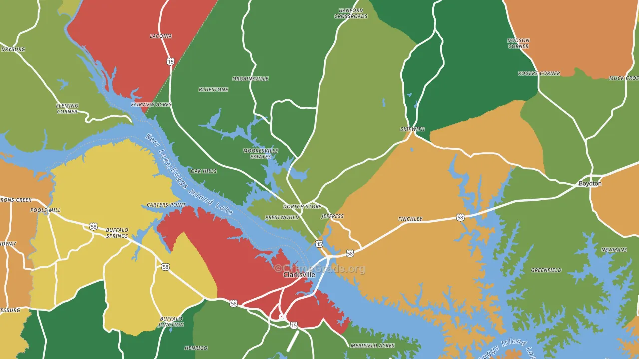 Midway, VA Map of Theft Rates
