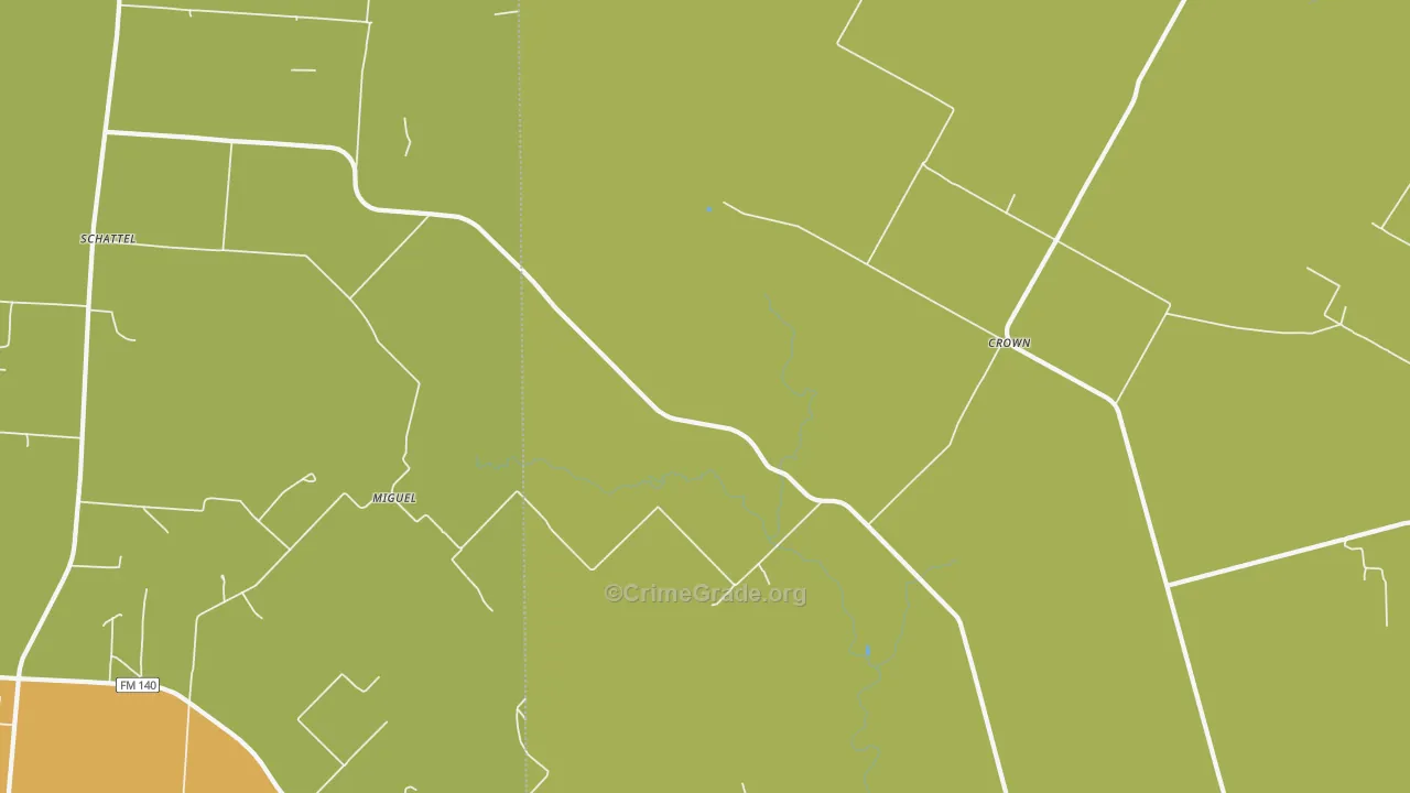 Miguel, TX Map of Theft Rates