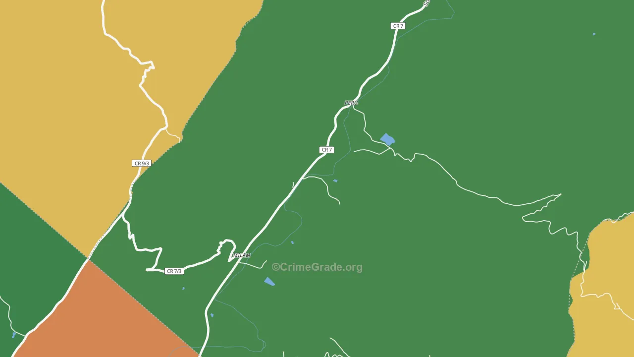 Milam, WV Map of Theft Rates