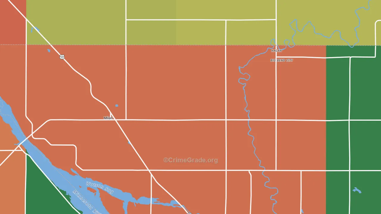 Milan, MN Map of Theft Rates