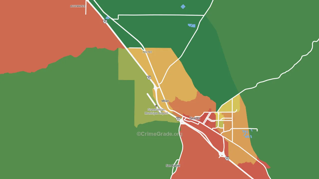 Milan, NM Map of Theft Rates