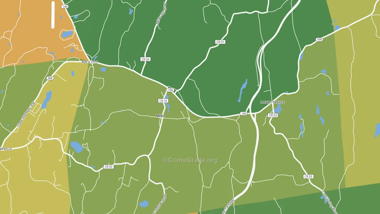 Milan, NY Map of Theft Rates