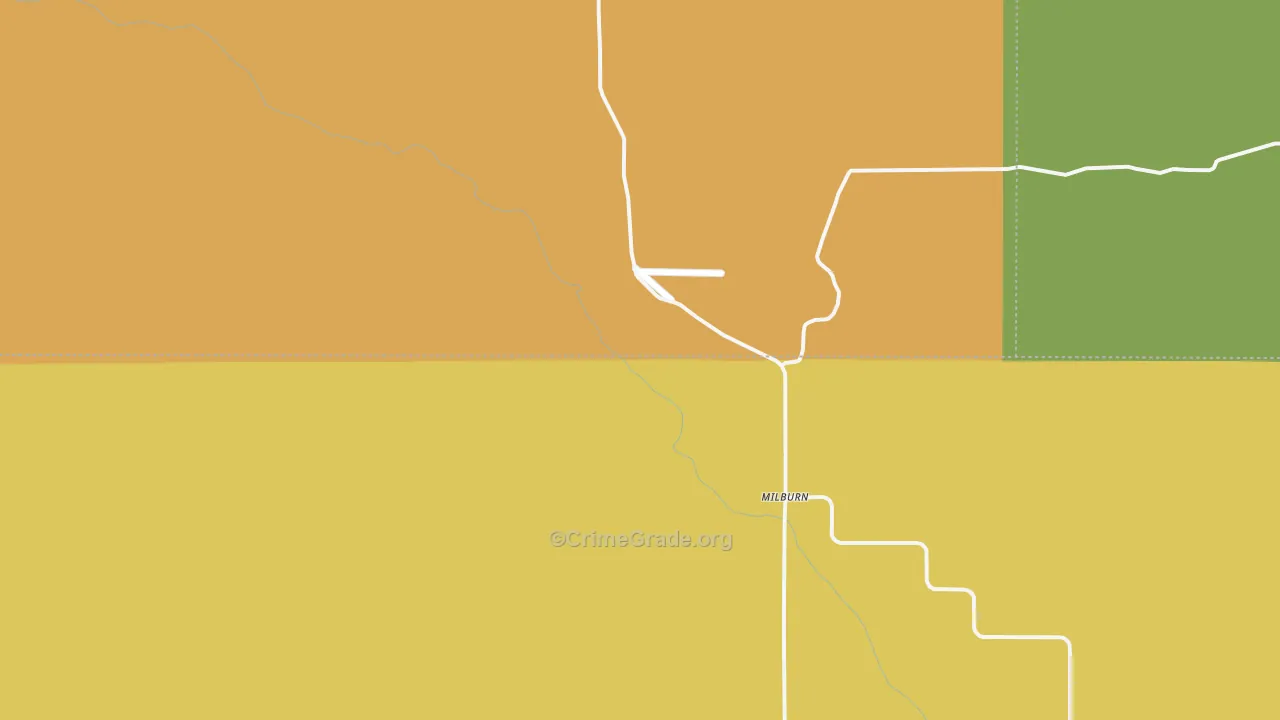 Milburn, NE Map of Theft Rates