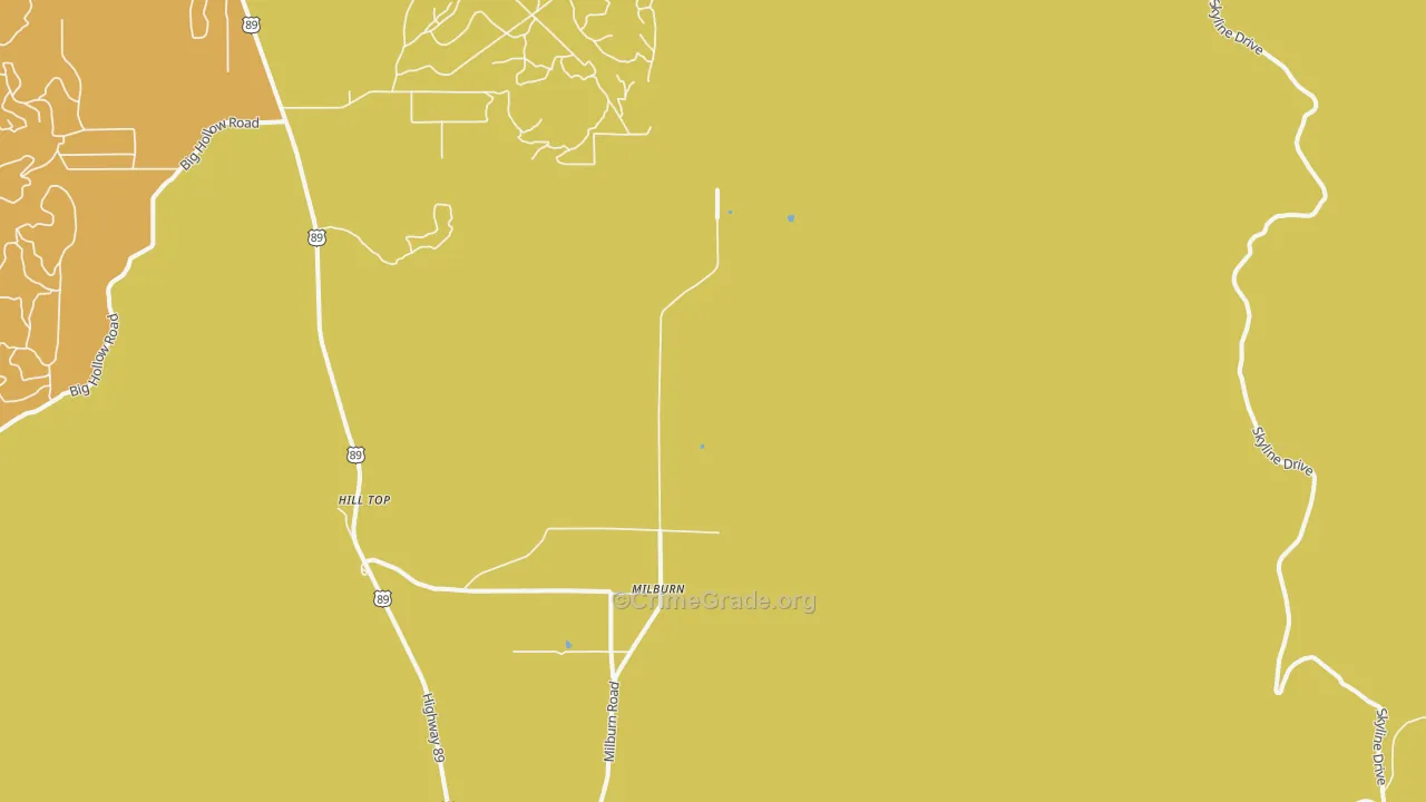 Milburn, UT Map of Theft Rates