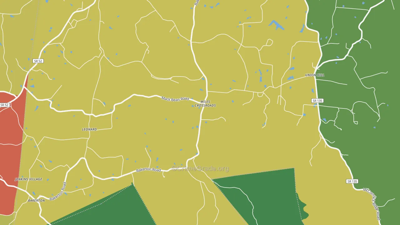 Miles Crossroads, TN Map of Theft Rates