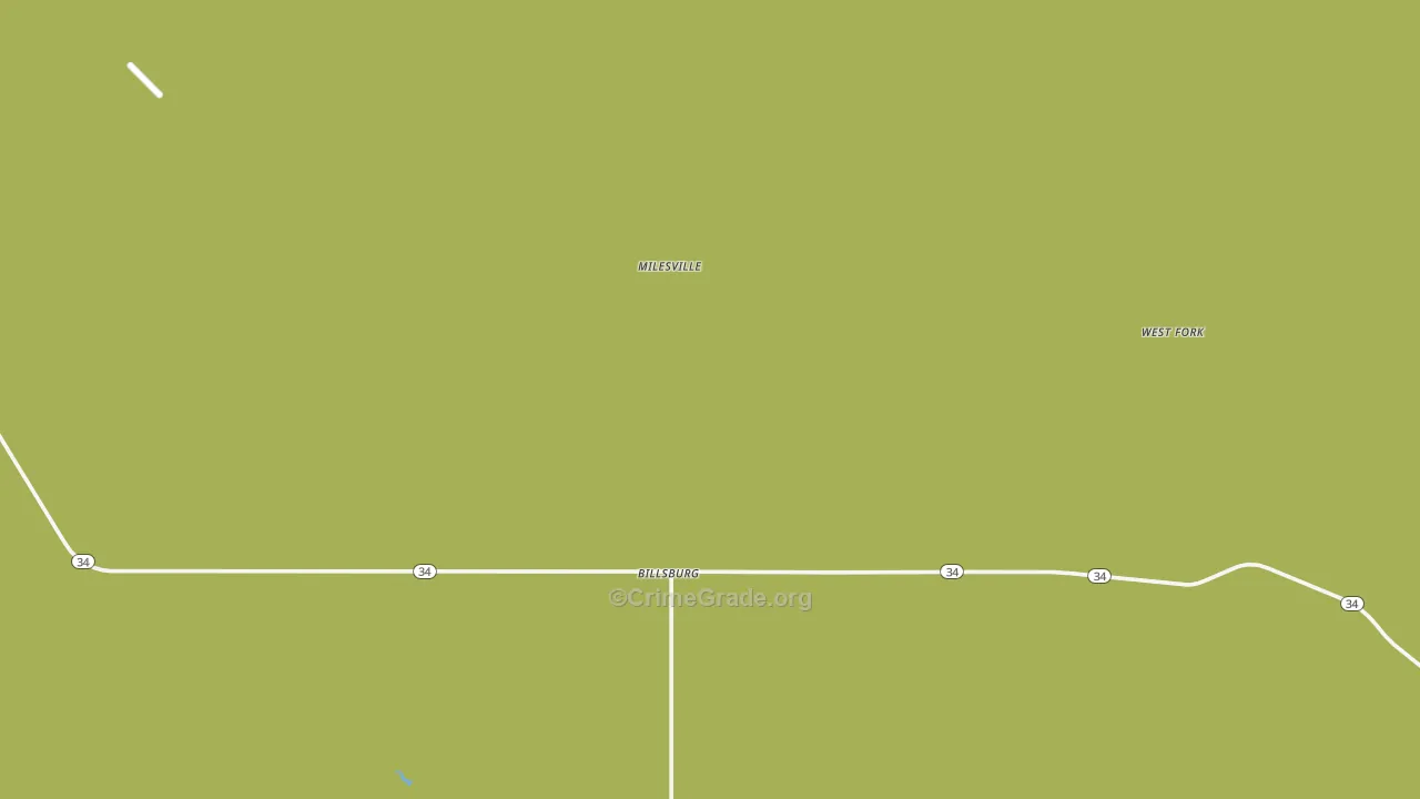 Milesville, SD Map of Theft Rates