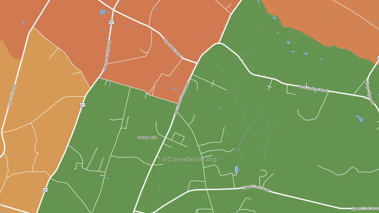 Miley, SC Map of Theft Rates