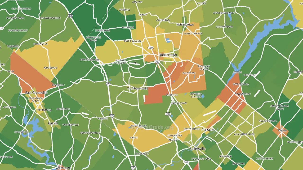 Milford Square, PA Map of Theft Rates