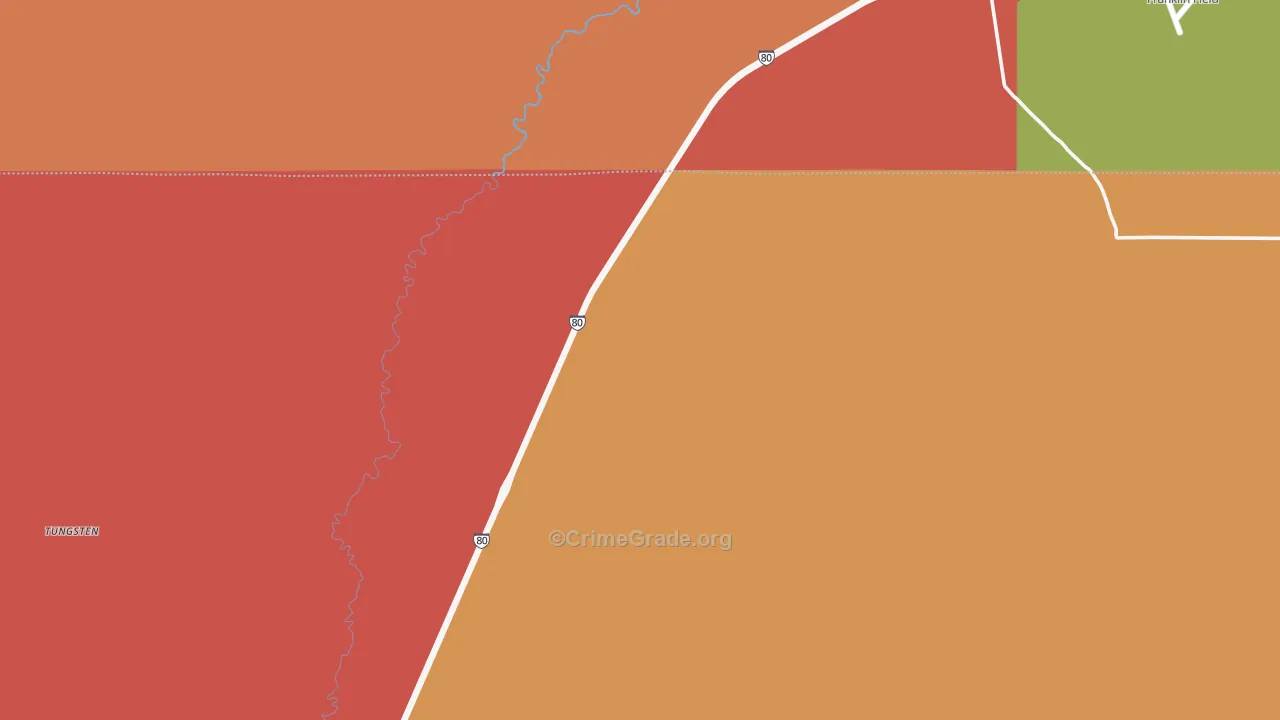 Mill City, NV Map of Theft Rates